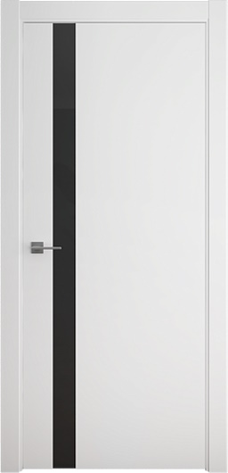 Межкомнатная дверь Геометрия -5 Эмаль Черный лак (ПГ) с врезкой магнитной защелки