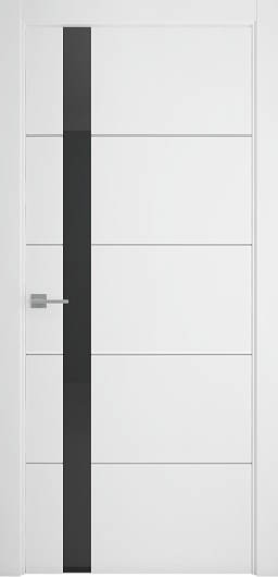 Межкомнатная дверь Геометрия -7 Эмаль Черный лак (ПГ) с врезкой магнитной защелки