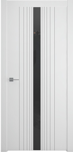 Межкомнатная дверь Геометрия -8 Эмаль Черный лак (ПГ) с врезкой магнитной защелки