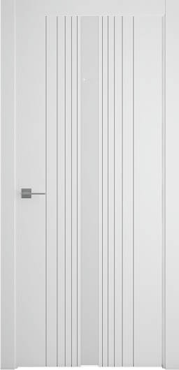 Межкомнатная дверь Геометрия -8 Эмаль Белый лак (ПГ) с врезкой магнитной защелки