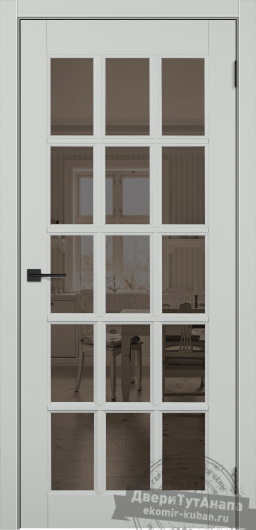 Межкомнатная дверь Английская решетка Зеркало RAL 7035 (ПО) ст.