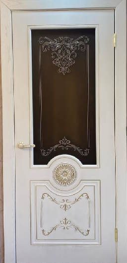 Межкомнатная дверь Алегро-2  Шпон Белый жемчуг (ПО) ст.