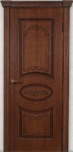 Межкомнатная дверь Фреза №15 Шпон Карамель (Глухое)