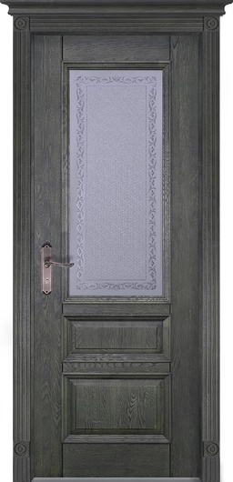 Межкомнатная дверь Аристократ № 2 массив дуба Эйвори блек (ДО)