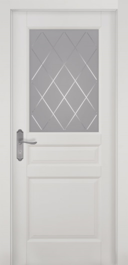 Межкомнатная дверь Валенсия массив ольхи  Белая эмаль (ДО)