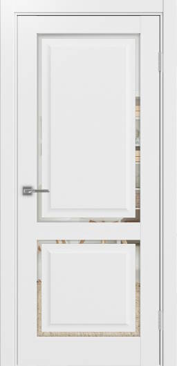 Межкомнатная дверь Тоскана_602С.2121 ЭКО-шпон Белый снежный Зеркало ст.