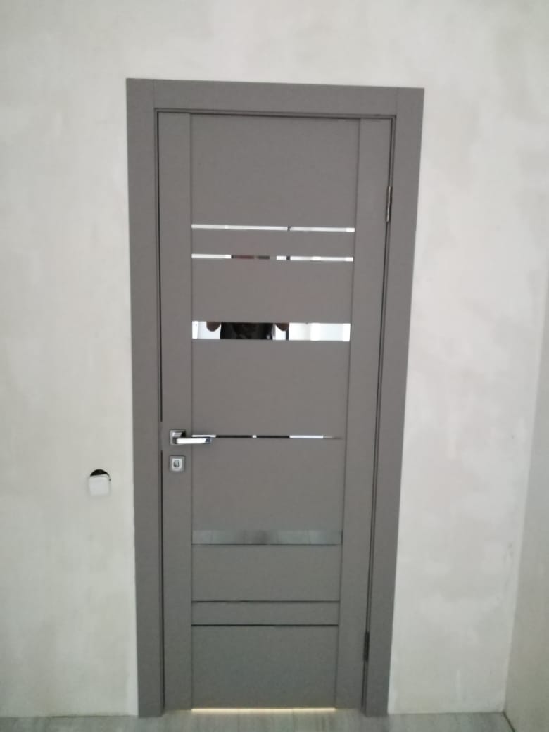 Межкомнатная дверь Юнилайн 30027 серый бархат (ПО)